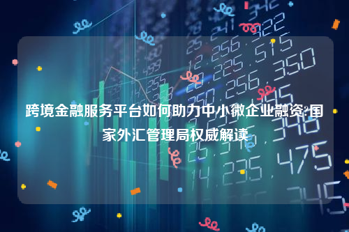 跨境金融服务平台如何助力中小微企业融资?国家外汇管理局权威解读